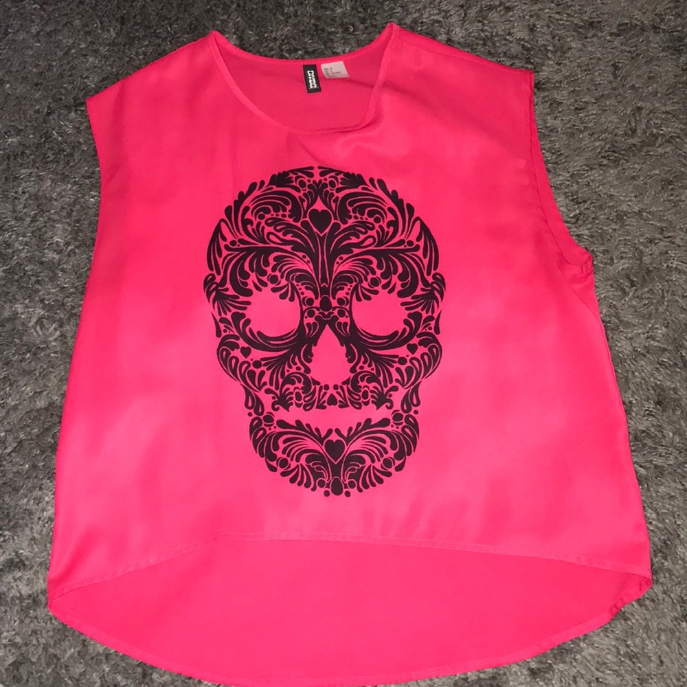 Hot pink skull blouse